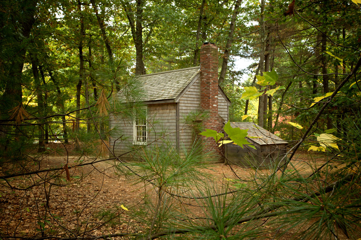 Photo of Thoreau’s Walden Pond cabin — Concord, Massachusetts